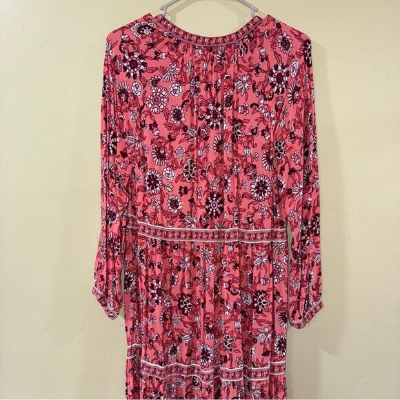 Old navy size medium Floral-Print Tiered-Hem Midi Swing Dress - Picture 4 of 7